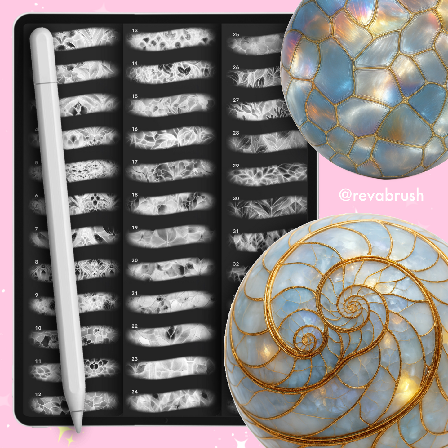 170 Stained Glass Texture Brushes – Procreate, Photoshop
