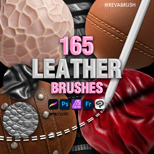 165 Leather & Skin Texture Brushes – Procreate, Photoshop