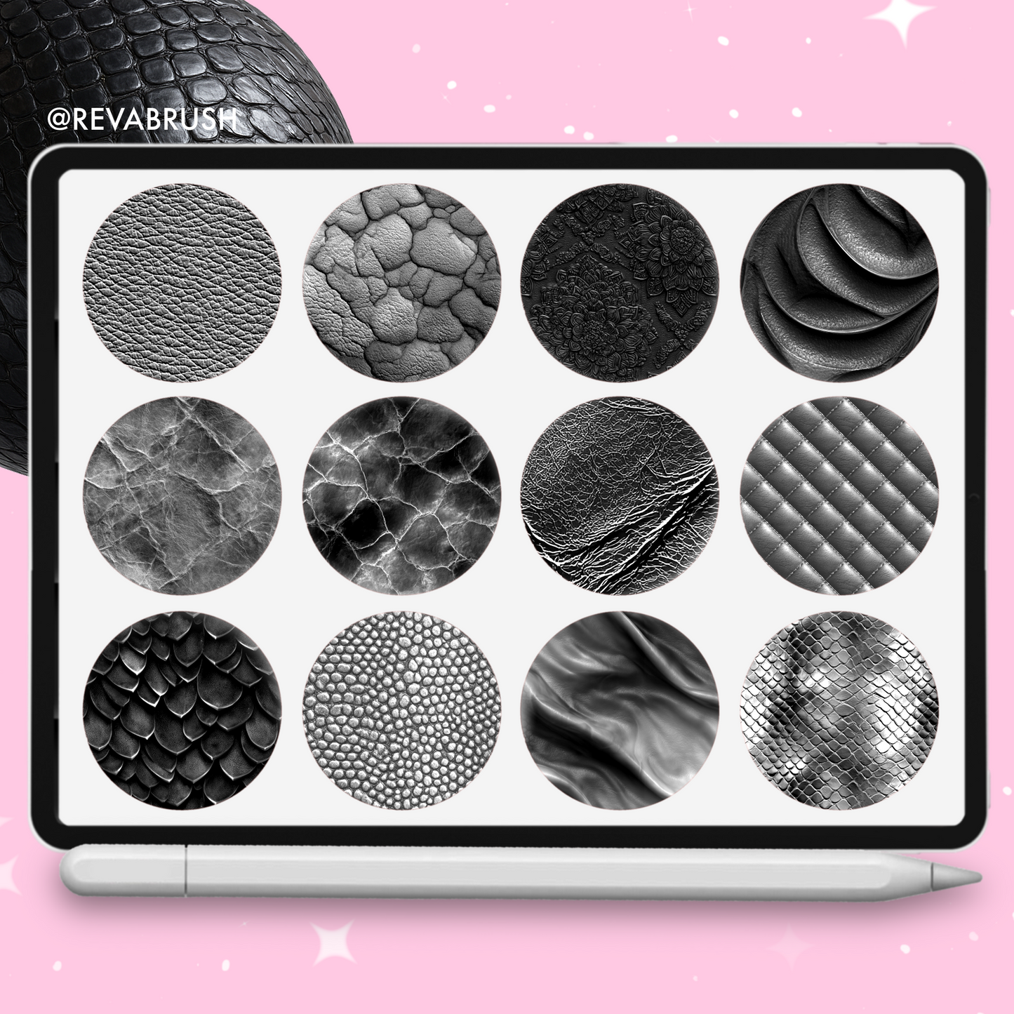 165 Leather & Skin Texture Brushes – Procreate, Photoshop