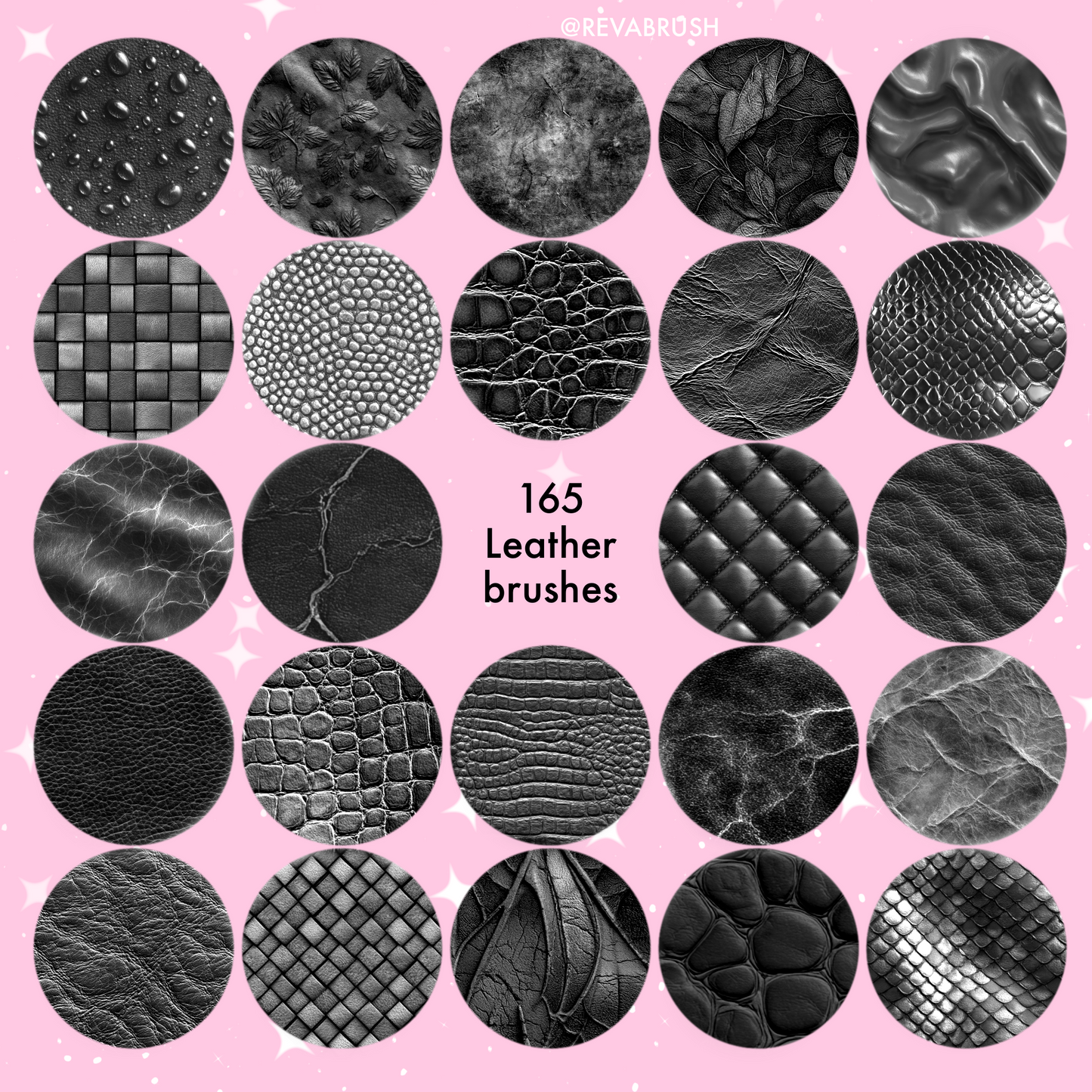 165 Leather & Skin Texture Brushes – Procreate, Photoshop