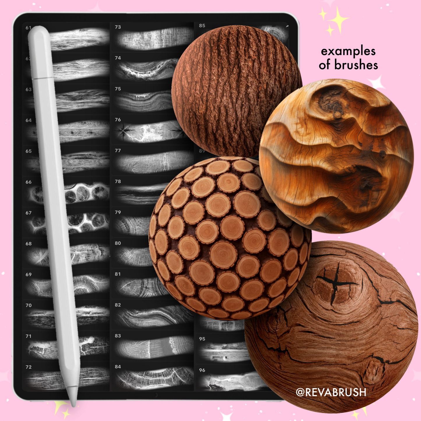 175 Wood Tree Interior Texture: Procreate, Photoshop, Clip Studio Paint