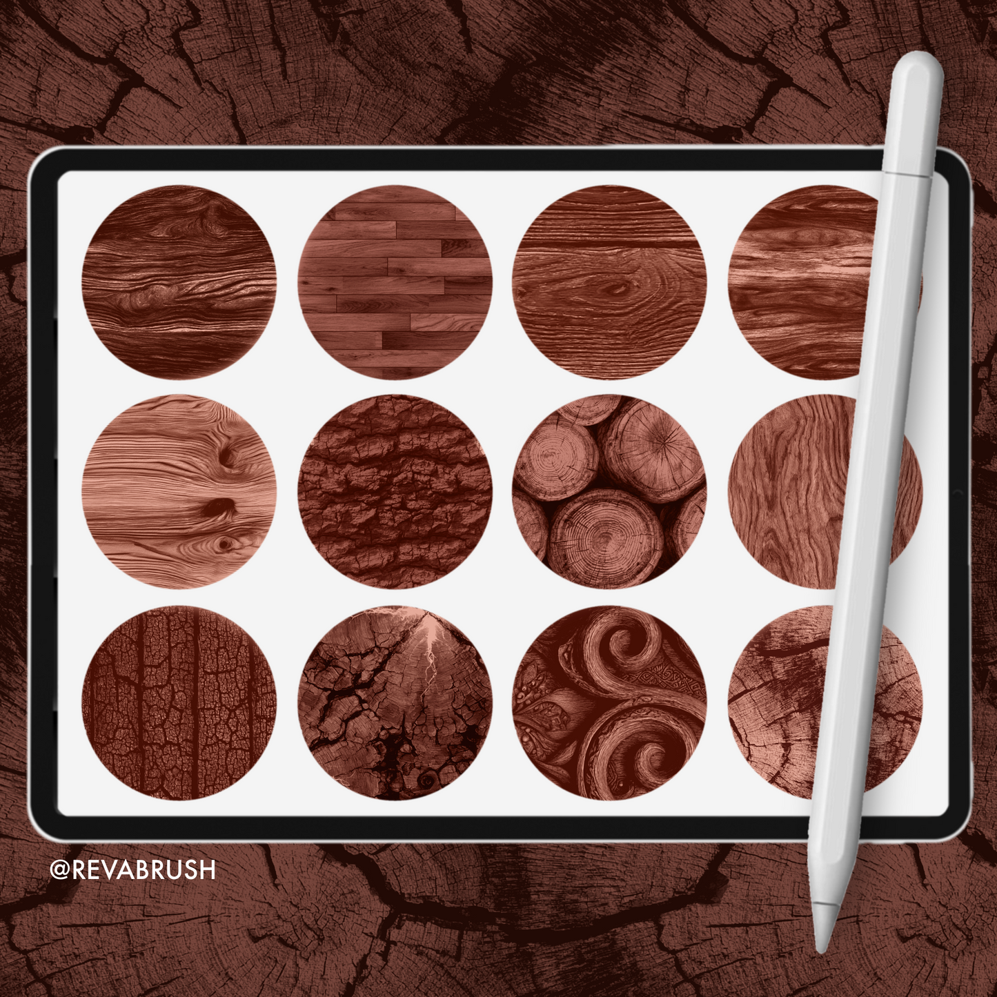 175 Wood Tree Interior Texture: Procreate, Photoshop, Clip Studio Paint