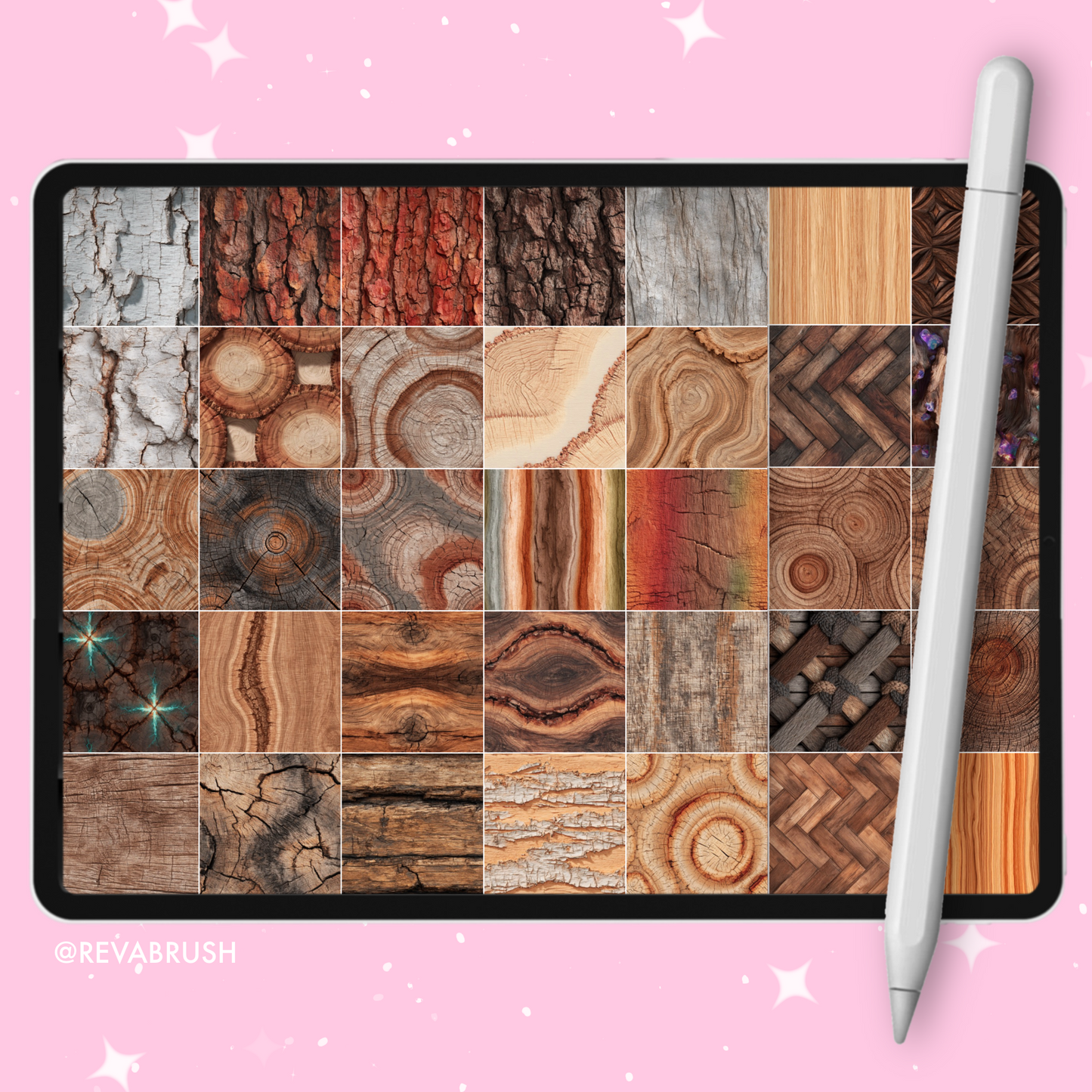 175 Wood Tree Interior Texture: Procreate, Photoshop, Clip Studio Paint