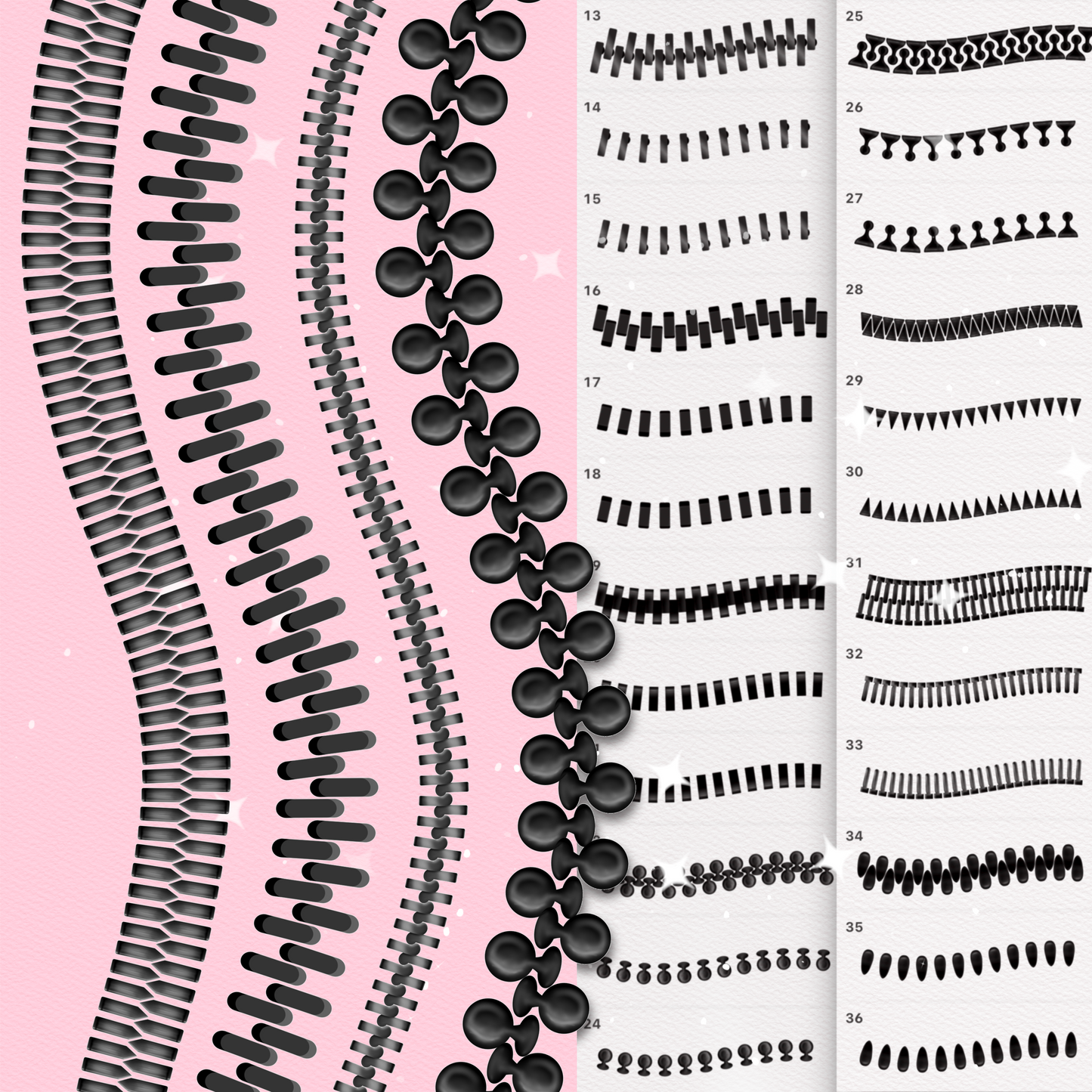 Zipper Brush Set for Procreate – Fashion & Clothes Details for iPad
