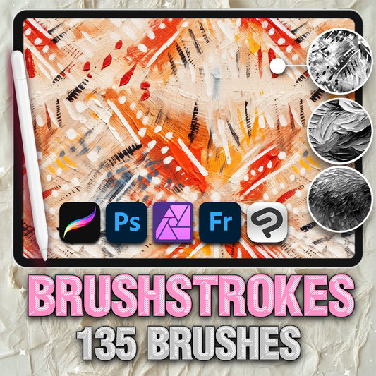 Procreate 및 Photoshop용 브러시 스트로크 및 오일 텍스처 브러시 – Painterly Interior 세트