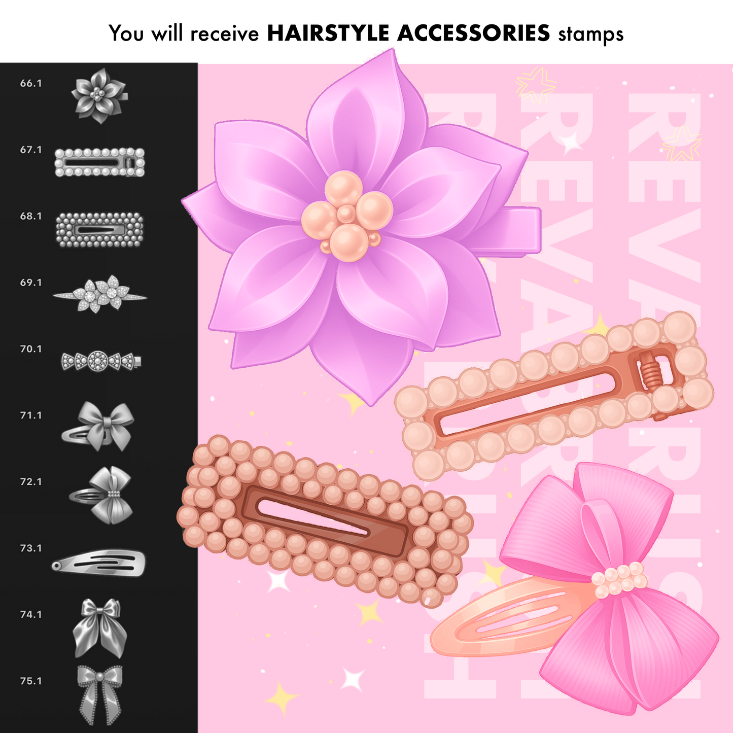 150 Anime Hair Brushes for Procreate – Curly, Outline & Braid Stamps