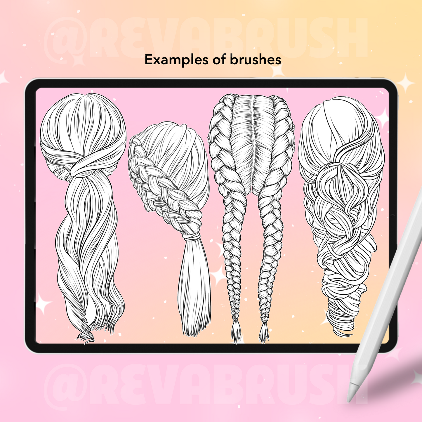 Procreate 애니메이션 헤어 브러시 – 포토샵 및 클립 스튜디오 만화 헤어스타일 및 치비 브러시