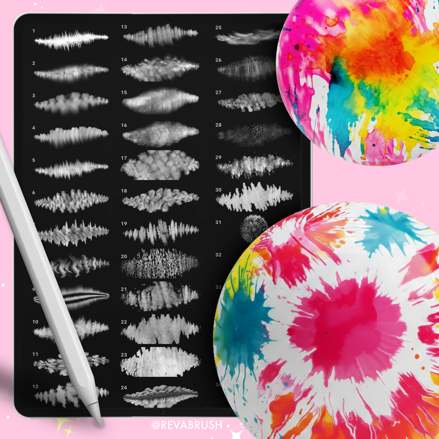 Procreate Fabric Texture Brushes & Tie-Dye Brushes – Textile Pattern & Swirl Dye Pack