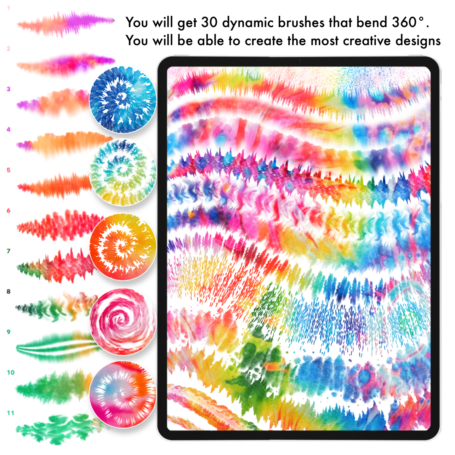 Procreate Fabric Texture Brushes & Tie-Dye Brushes – Textile Pattern & Swirl Dye Pack