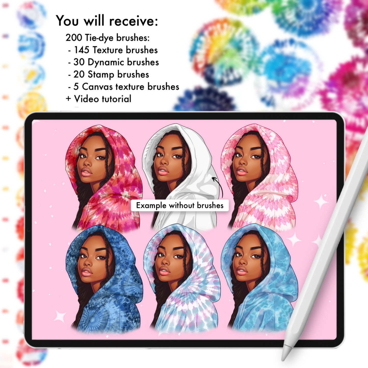 Procreate Fabric Texture Brushes & Tie-Dye Brushes – Textile Pattern & Swirl Dye Pack
