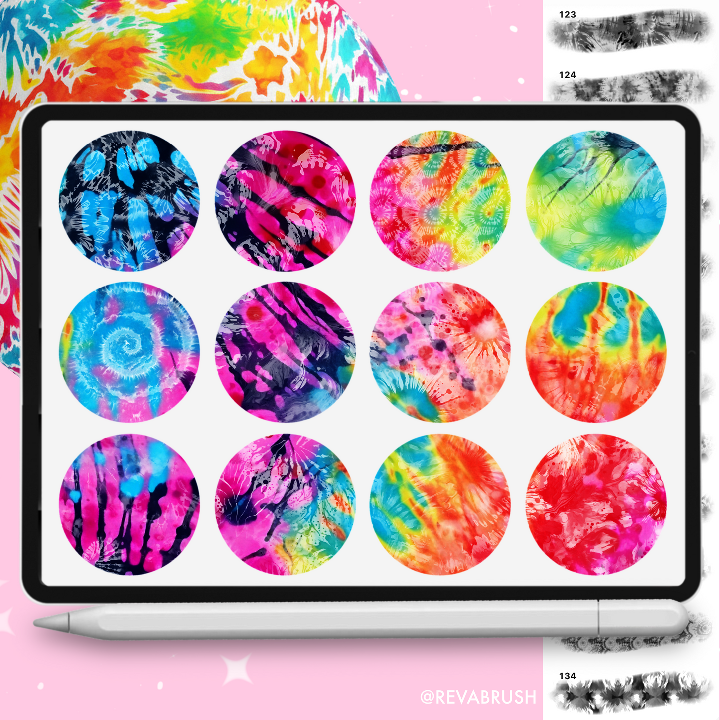 Procreate Fabric Texture Brushes & Tie-Dye Brushes – Textile Pattern & Swirl Dye Pack
