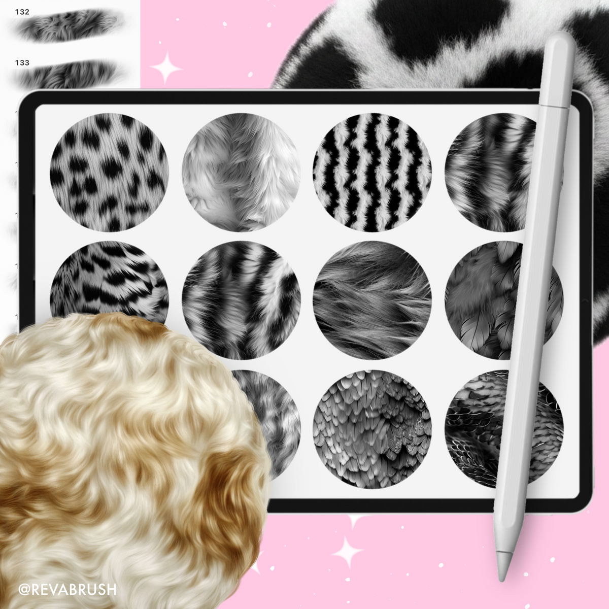 Animal print texture brushes for Procreate & Photoshop – preview 6