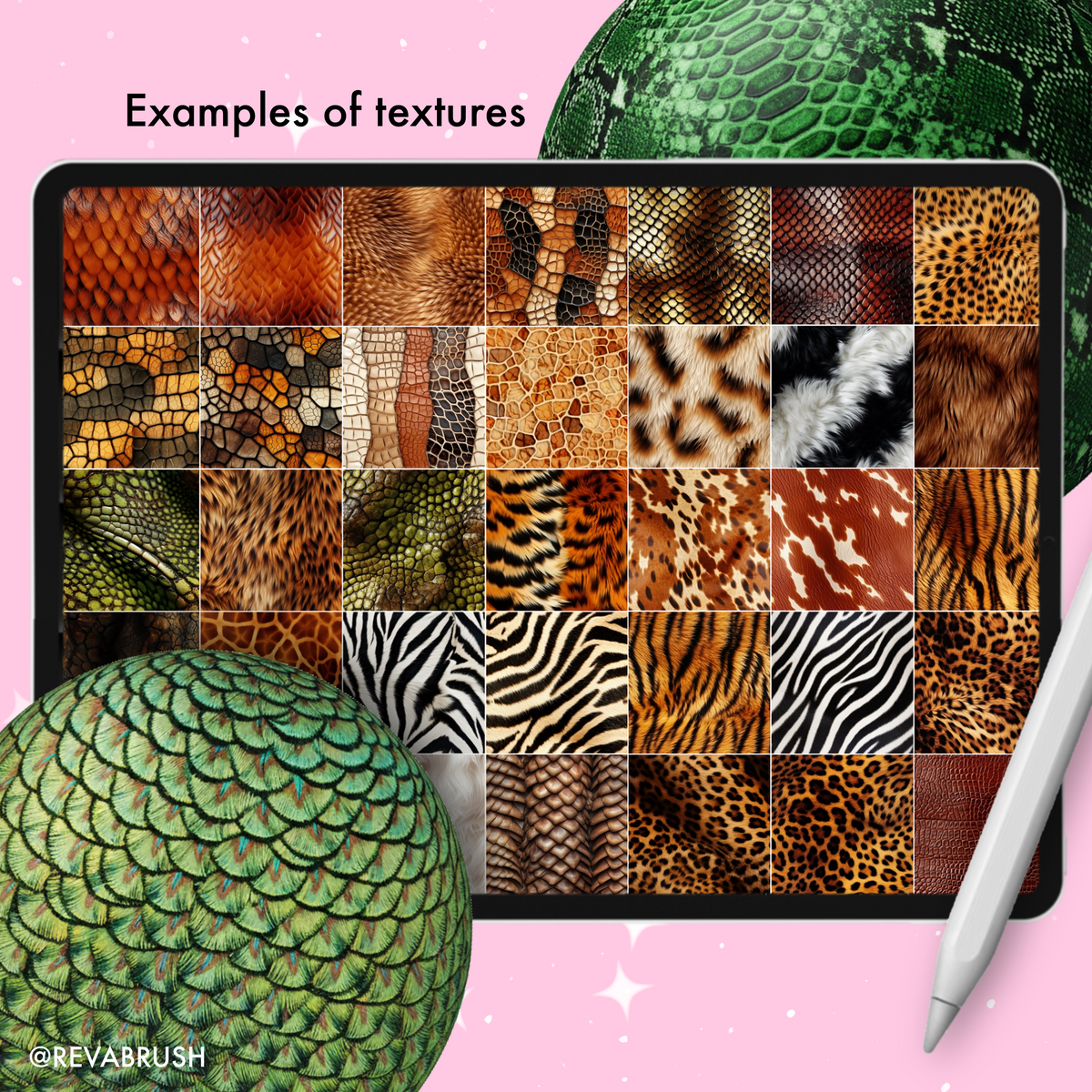 Animal print texture brushes for Procreate & Photoshop – preview 5