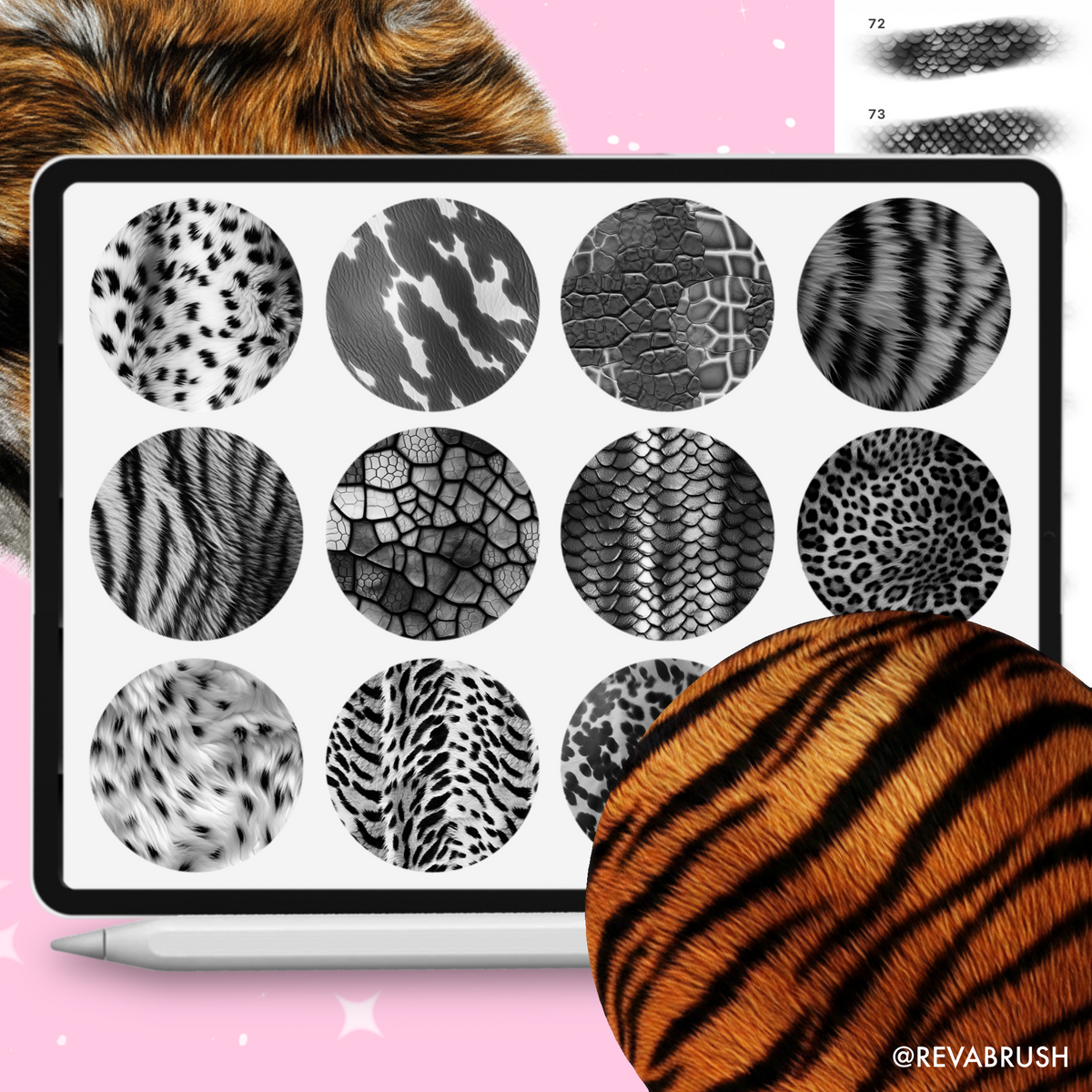 Animal print texture brushes for Procreate & Photoshop – preview 8