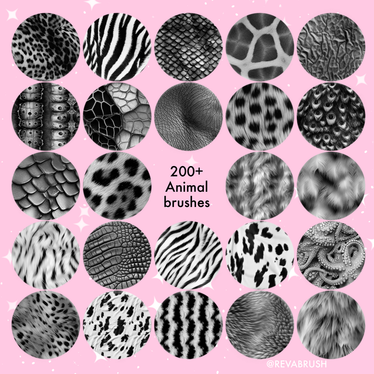 Animal print texture brushes for Procreate & Photoshop – preview 4