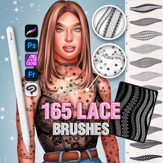 165 Procreate lace brushes for Procreate & Photoshop – cover by Revabrush