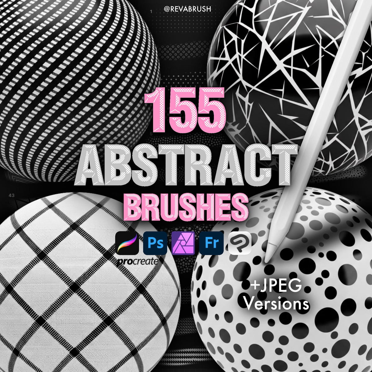 155+ Procreate line texture brushes for Procreate & Photoshop – cover by Revabrush
