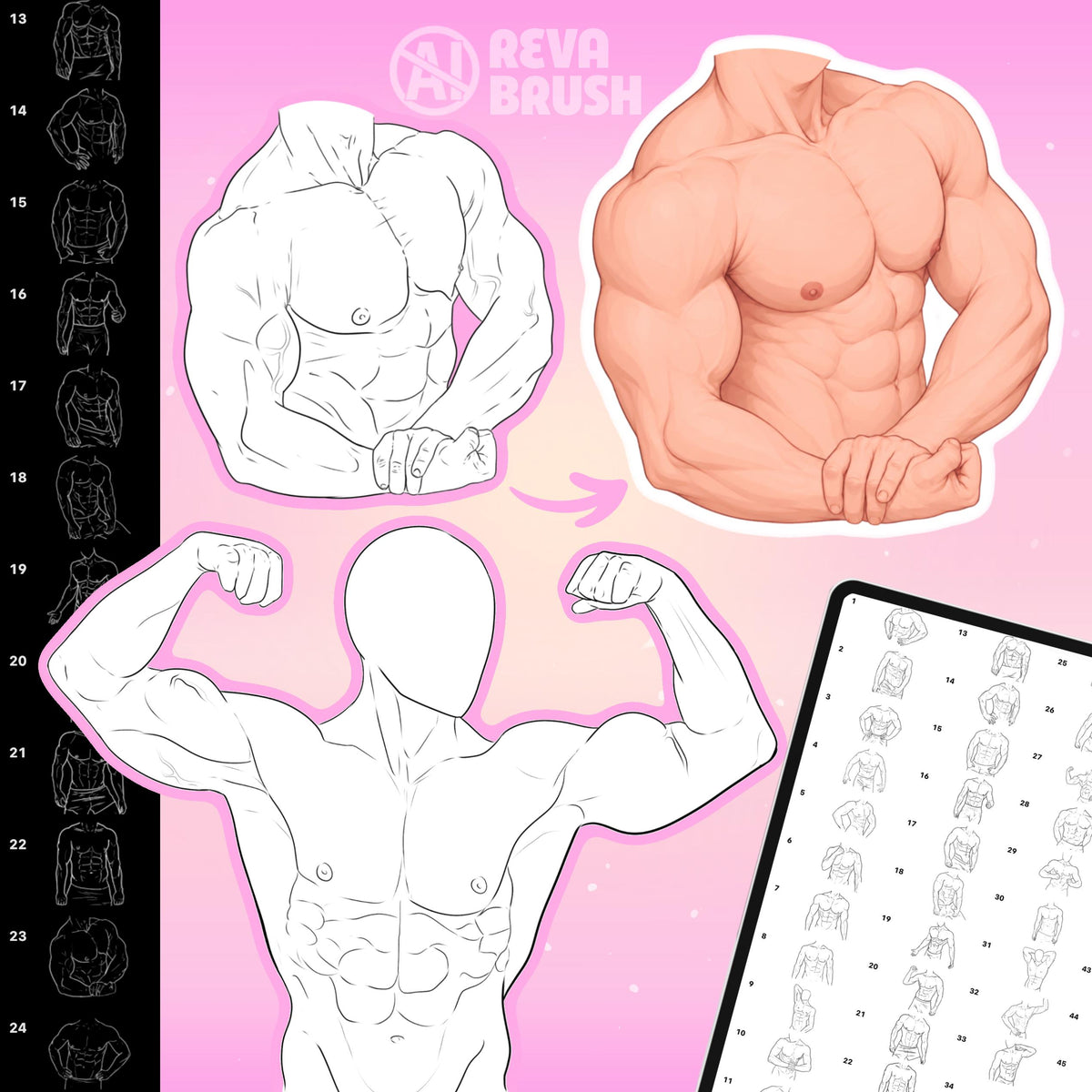 Procreate Male Torso Brushes – preview 7