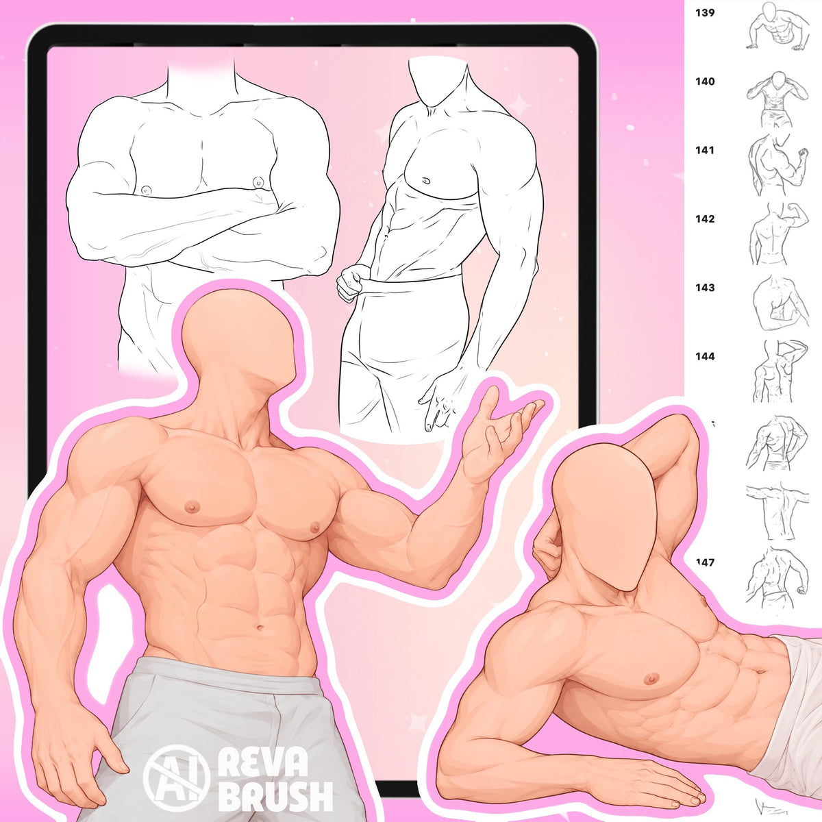 Procreate Male Torso Brushes – preview 5