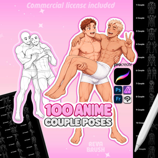 100 Male Pose Brushes