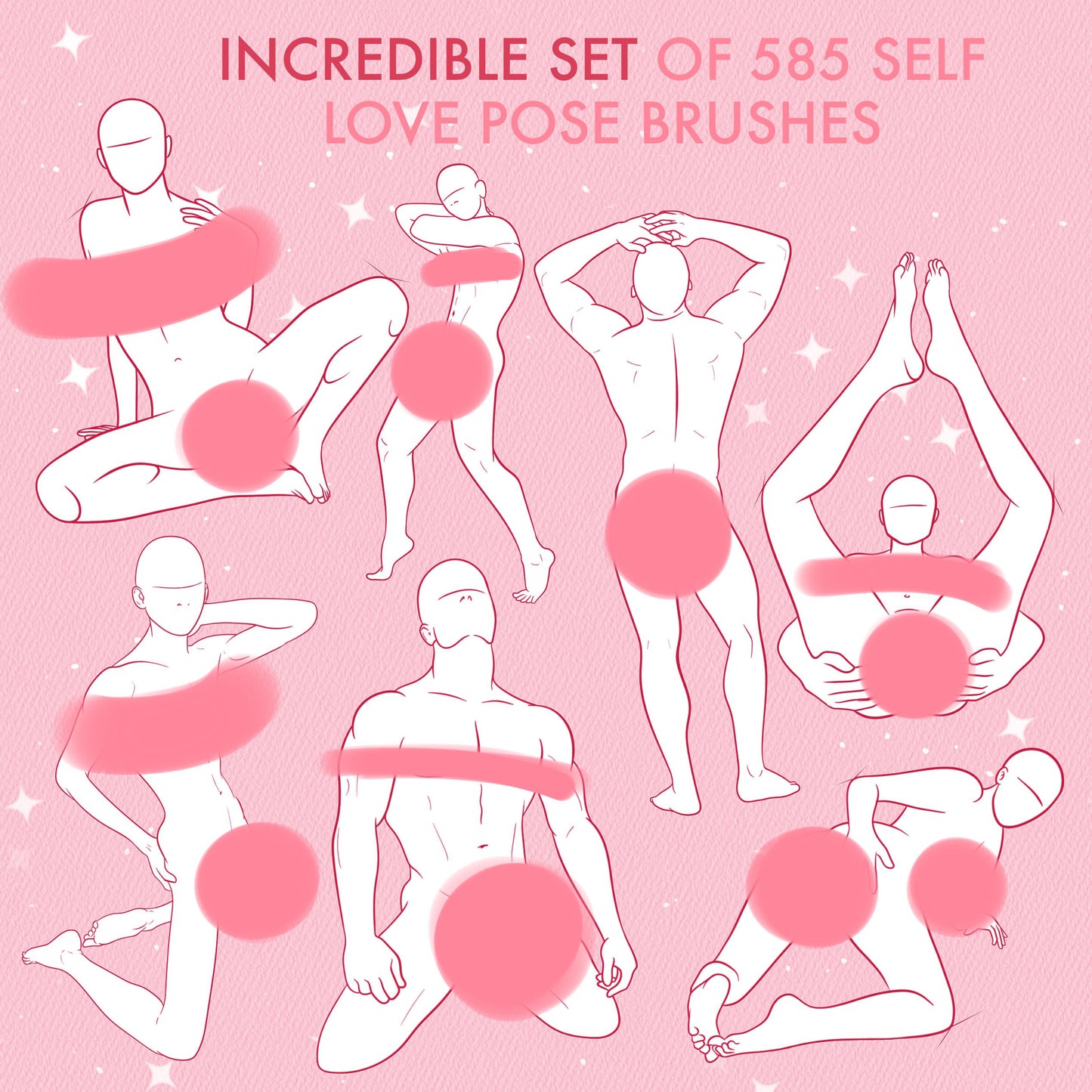 Mature Body pose love brushes for Procreate, Photoshop, Clip Studio