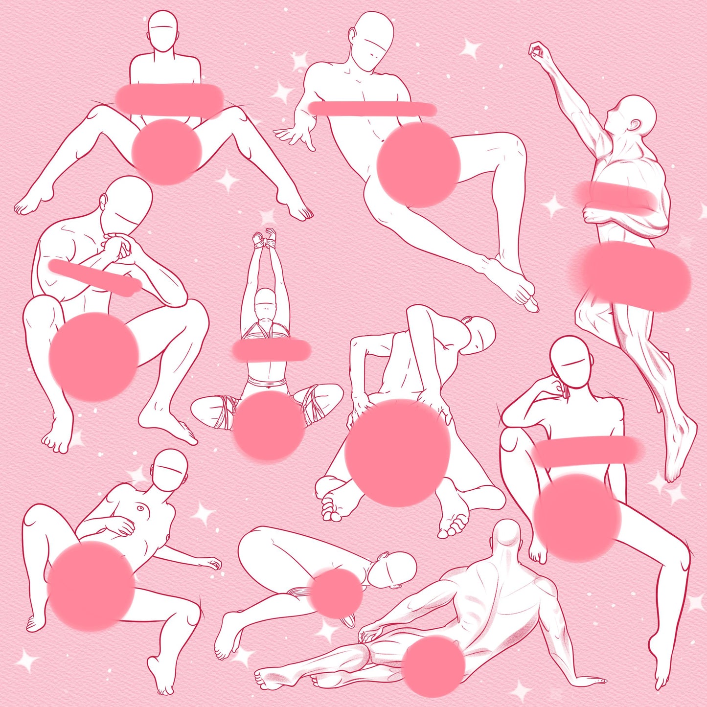 Mature Body pose love brushes for Procreate, Photoshop, Clip Studio
