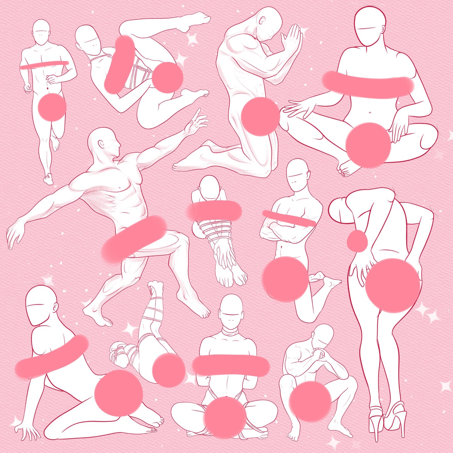 Mature Body pose love brushes for Procreate, Photoshop, Clip Studio