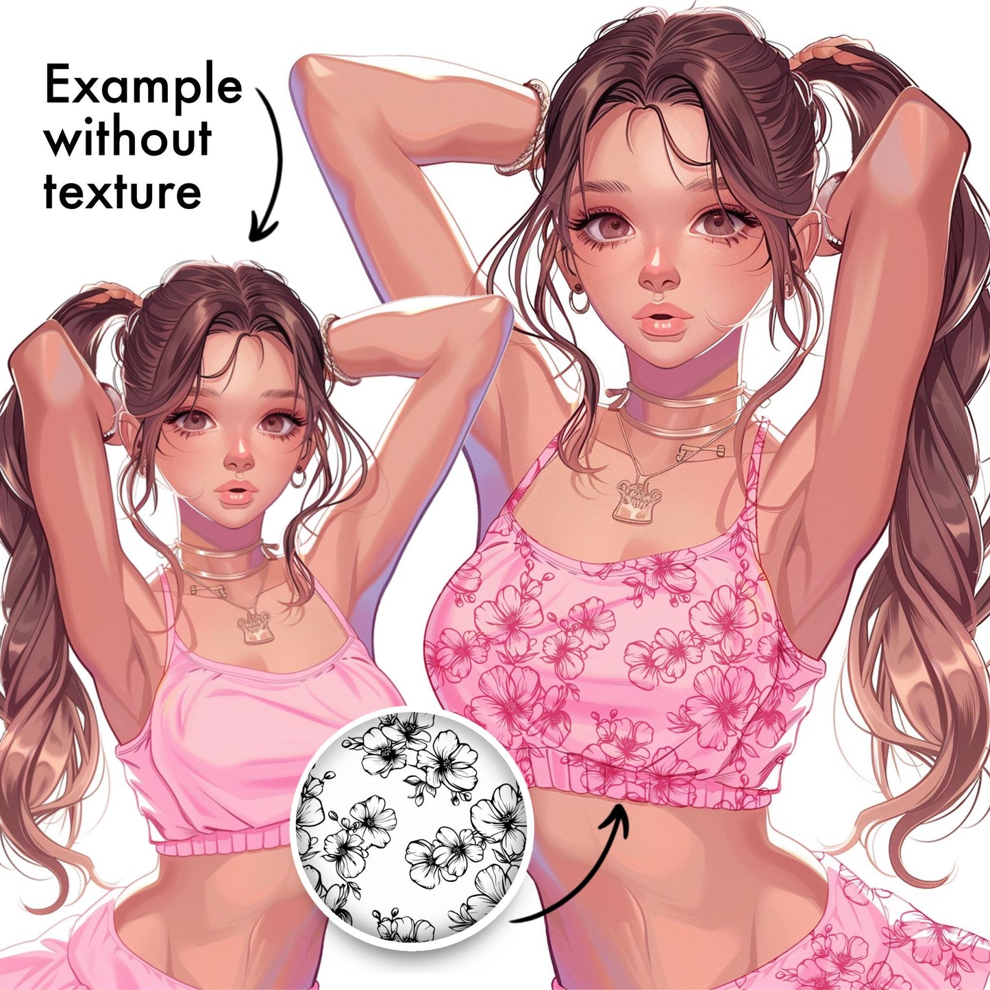 Procreate Flower Textures & Photoshop Fabric Brushes for Digital Art