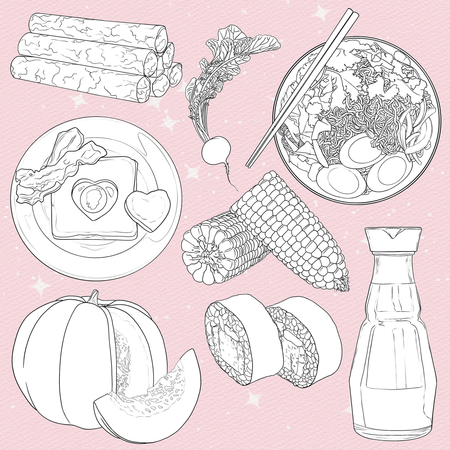 Photoshop Food brushes. Photoshop picnic brushes. Photoshop Sushi, Breakfast, Vegetable brushes. Clip Studio Food brushes. Clip Studio Sushi