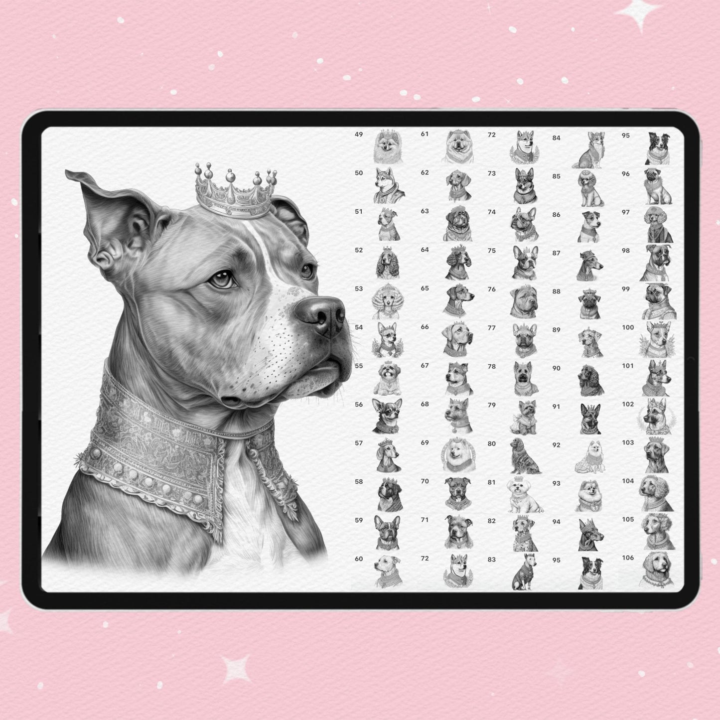 106 Dog & Animal Tattoo Brushes for Procreate, Photoshop – Pet Portrait Set