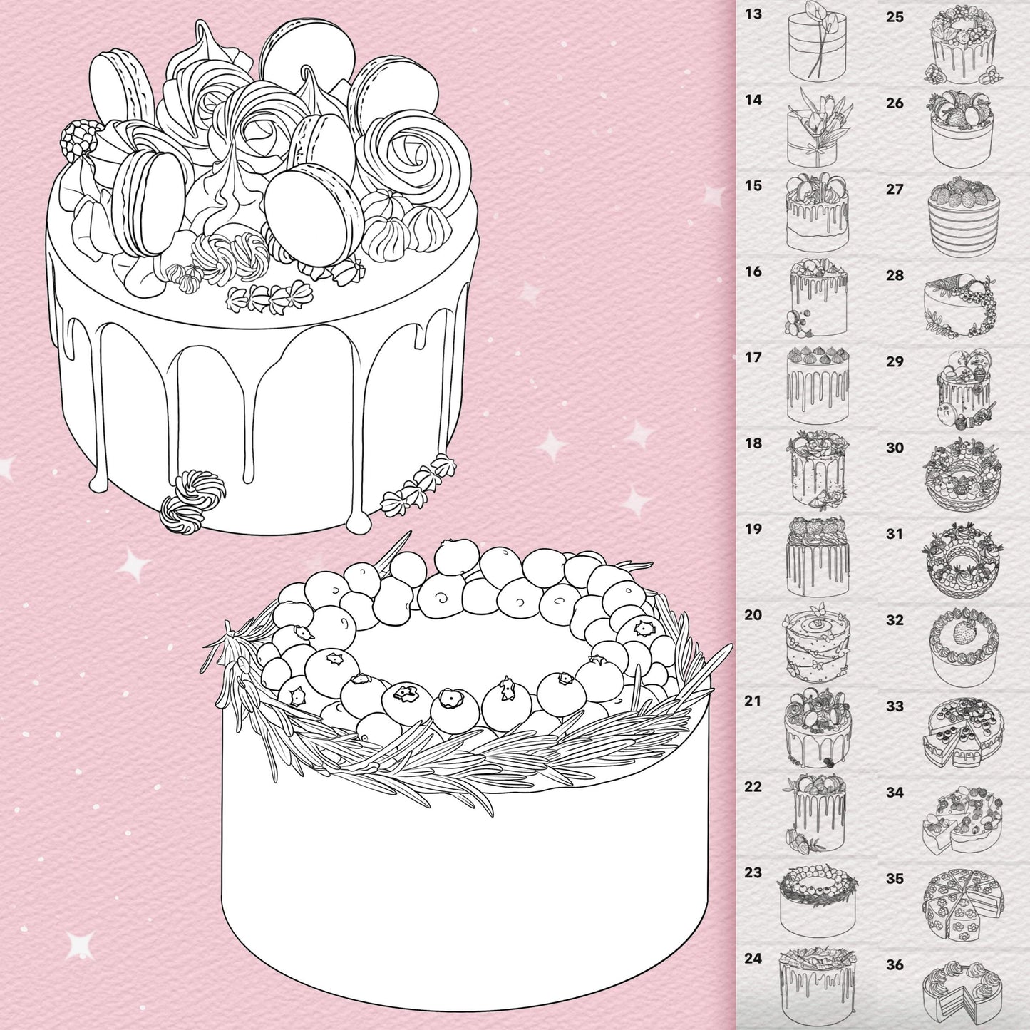 45 Cake & Sweet Bakery Brushes for Procreate & Photoshop – Cupcakes & Food Set