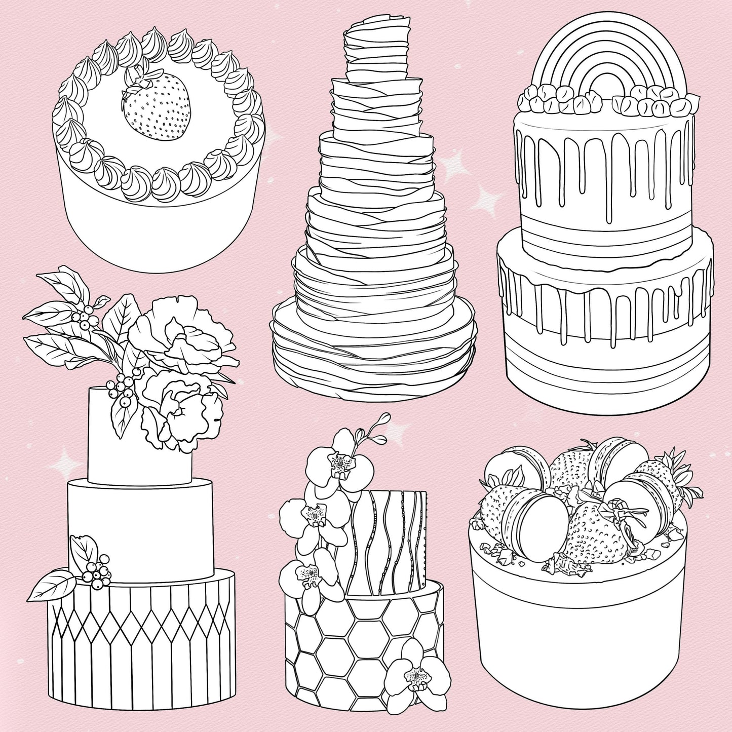 45 Cake & Sweet Bakery Brushes for Procreate & Photoshop – Cupcakes & Food Set