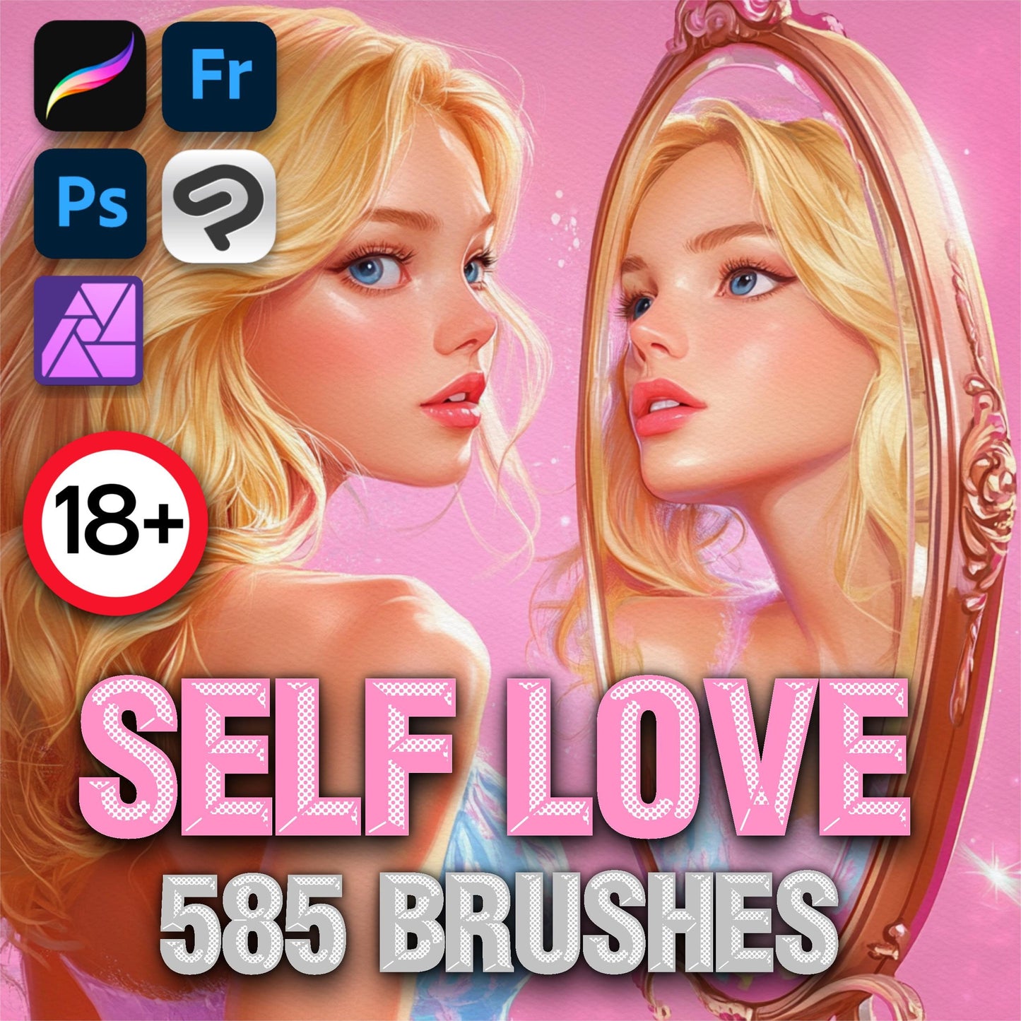 Mature Body pose love brushes for Procreate, Photoshop, Clip Studio