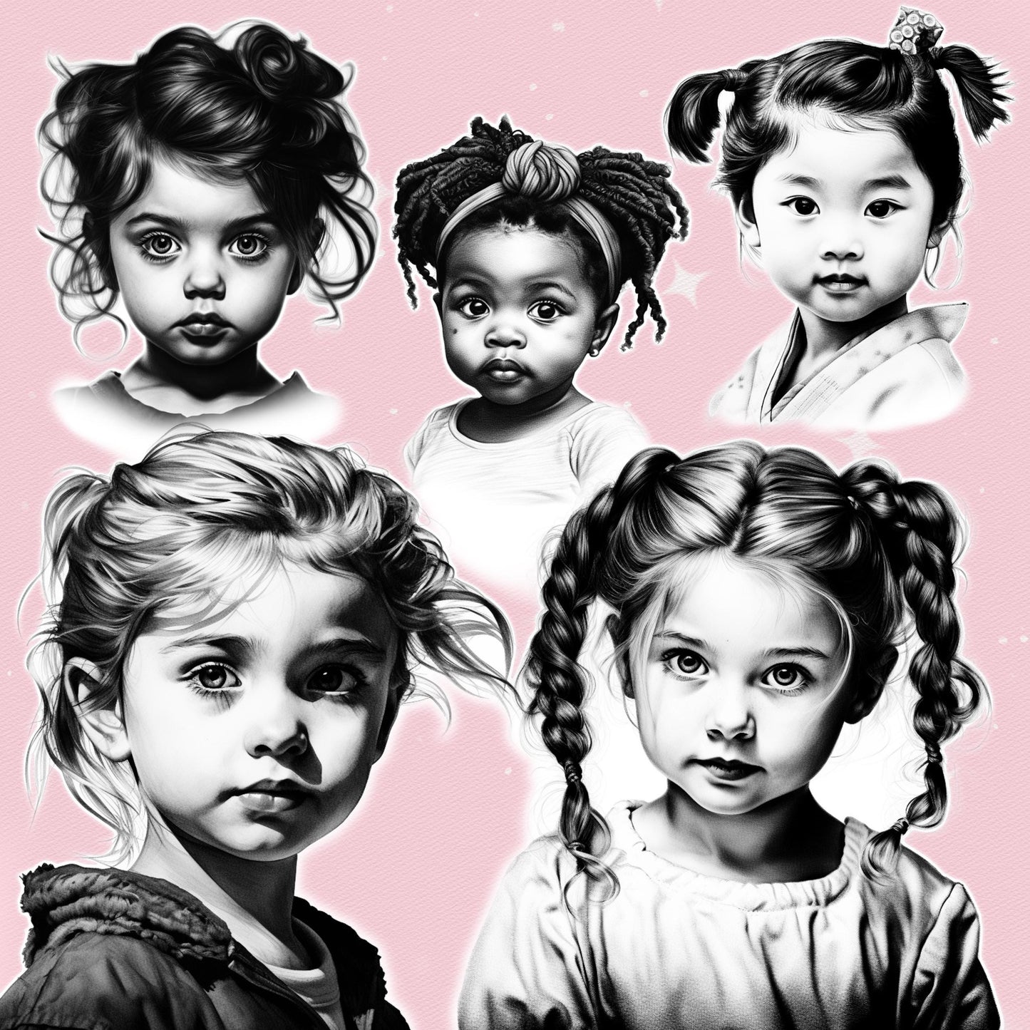 Procreate 및 Photoshop용 인물 및 얼굴 브러시 - 여성 및 남성 스케치 세트