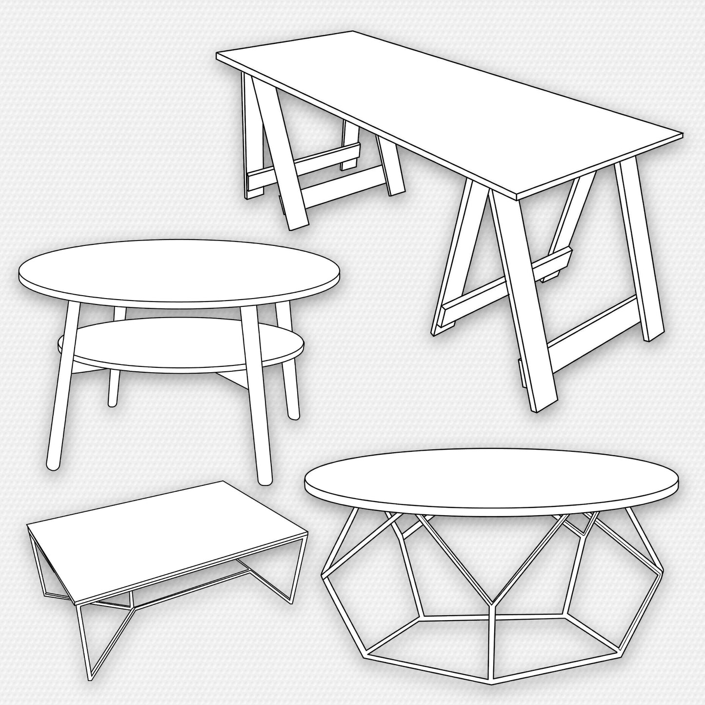 65 Interior & Table Brushes for Procreate & Photoshop – Furniture & Decor Set