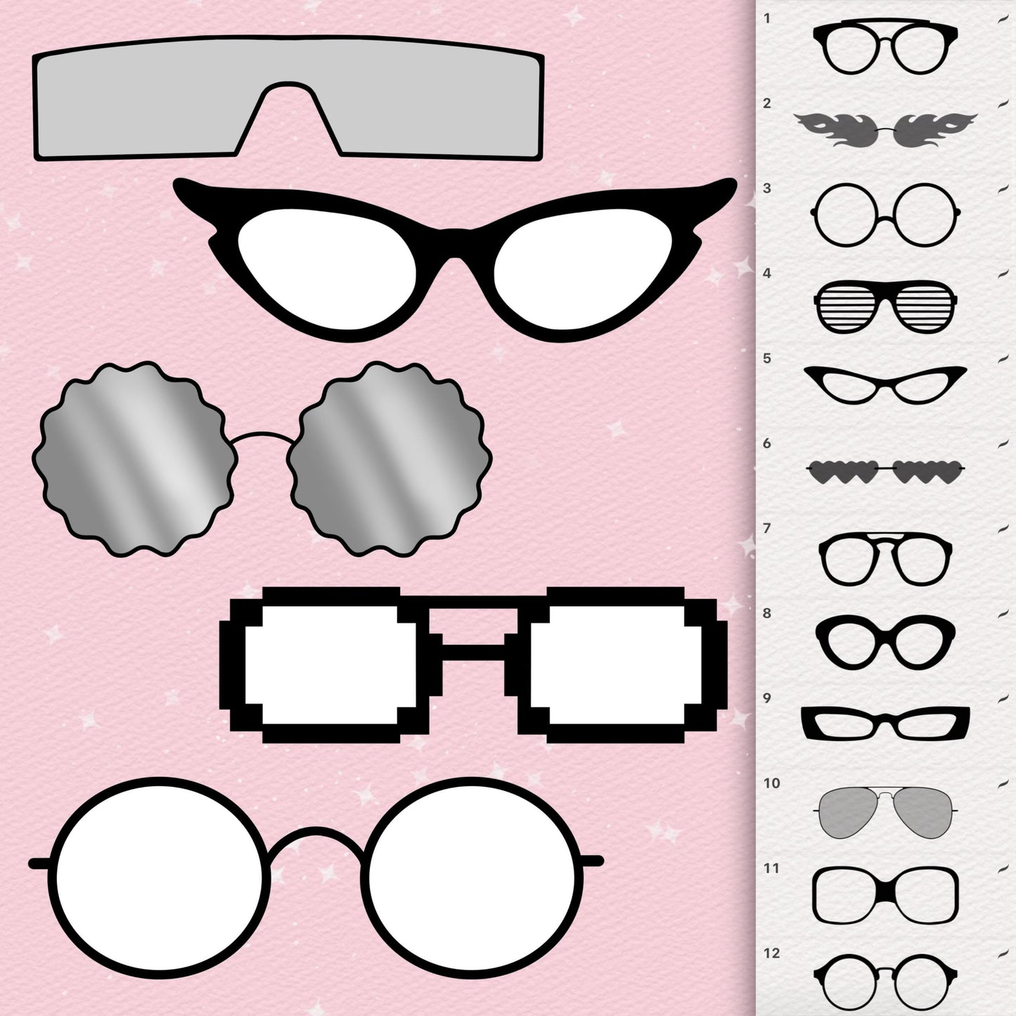 Glasses & Sunglasses Brushes for Procreate & Photoshop – Eyes & Portrait Set