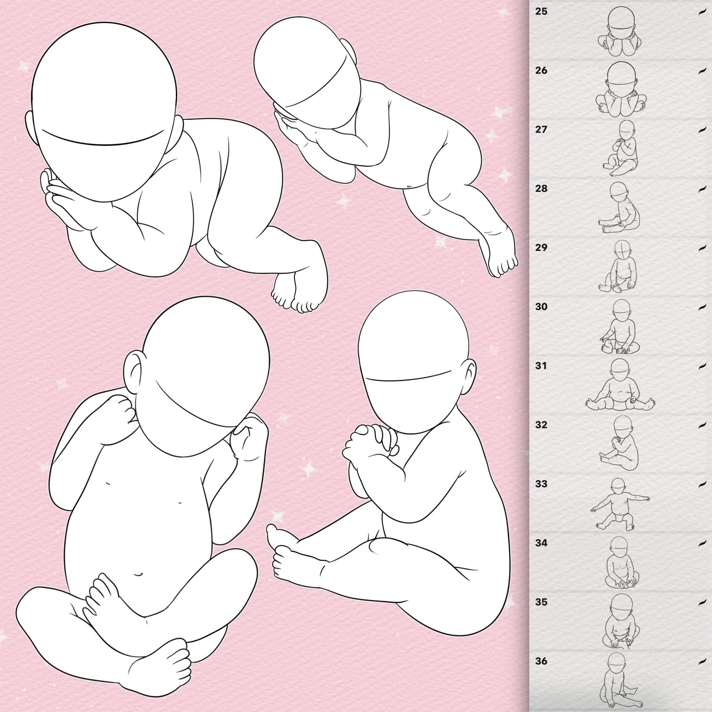 Procreate &amp; Photoshop용 45가지 모성 및 아기 브러시 – Soft Sketch Style