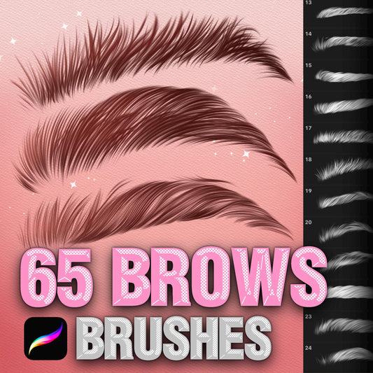 Procreate Brows & Makeup Brushes | Eyebrow, Face & Portrait Brush Set for Digital Female Art