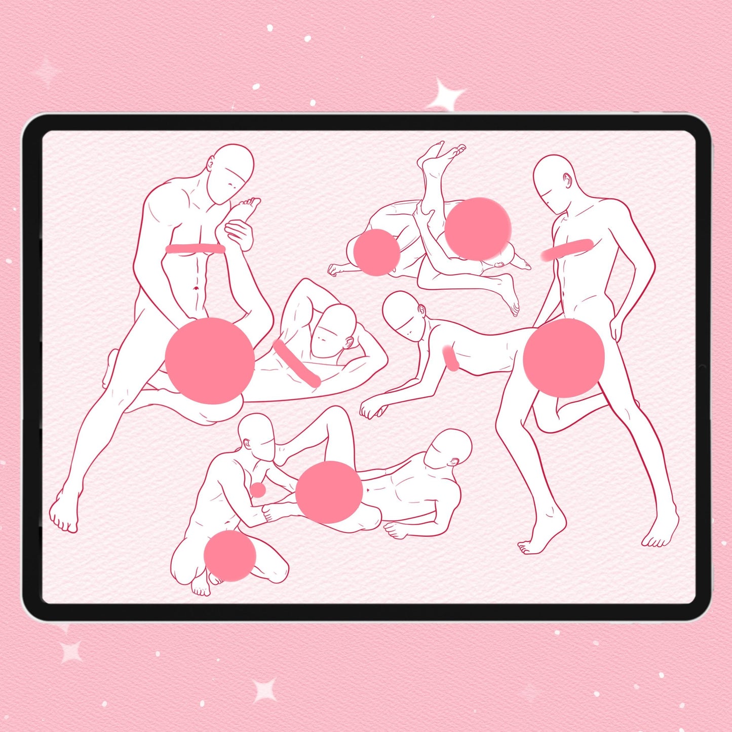 Gay Couple Brushes for Procreate – Male Pose Stamps for Photoshop & Clip Studio