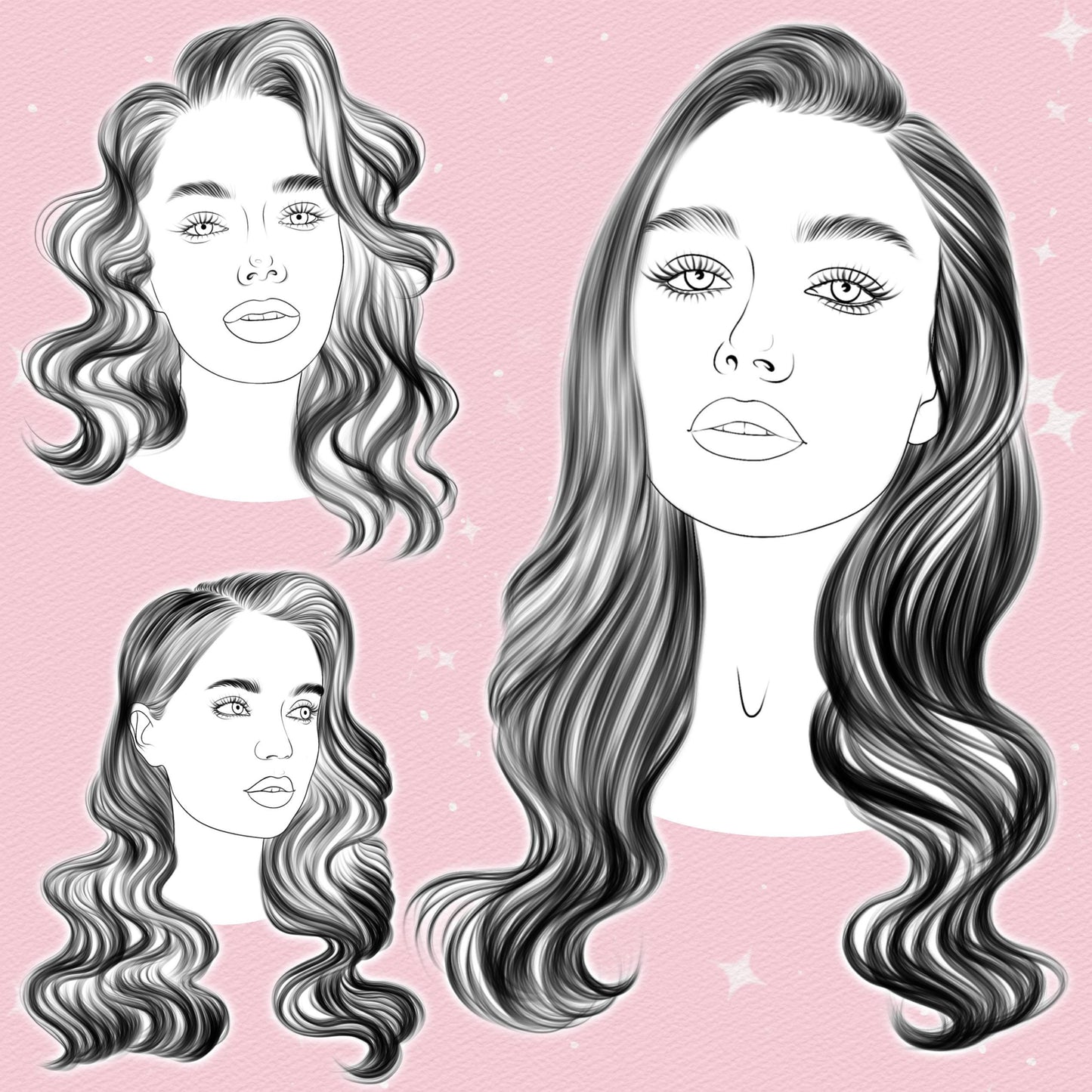 35 Female Face & Portrait Brushes for Procreate & Photoshop – Makeup & Guides