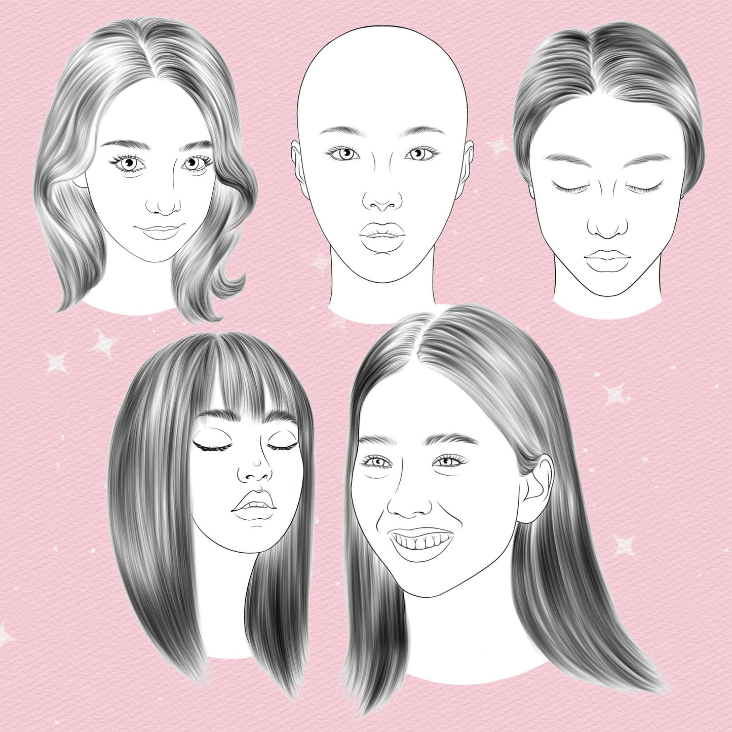 35 Asian Face & Portrait Brushes for Procreate & Photoshop – Korean, Japanese, Chinese Style