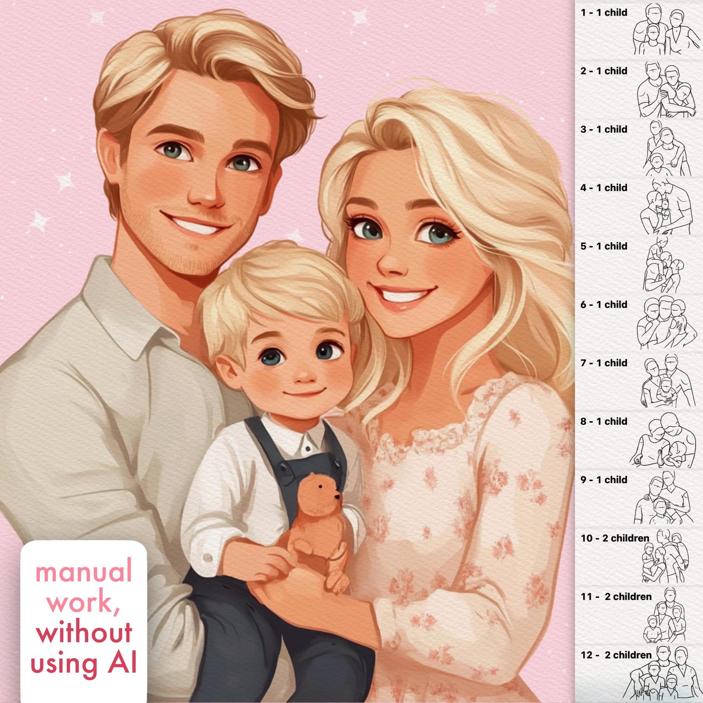 Family, Couple & Pregnancy Brushes for Procreate & Photoshop – Kids & Love Stamp Set